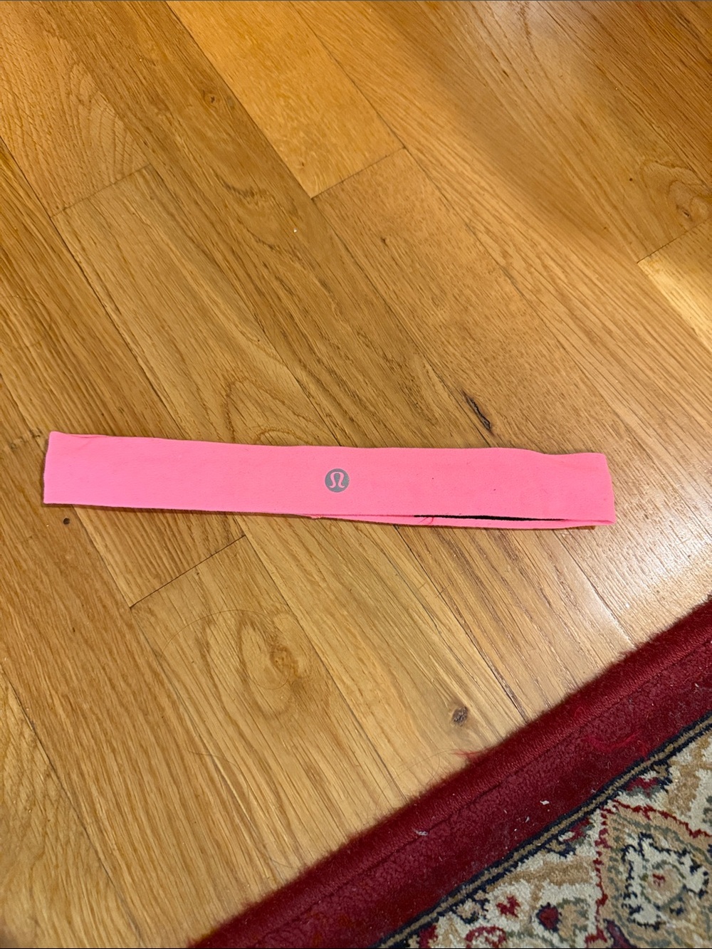 lululemon athletica Pink Stretch Fitness Headband with Silver Logo
